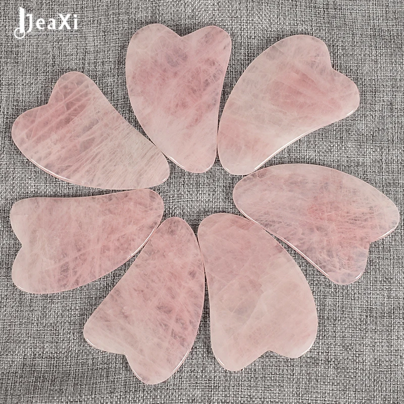 Traditional facial Gua Sha Tool health Care Natural Rose Quartz SPA Acupuncture Scraping Massage healing for make up 14