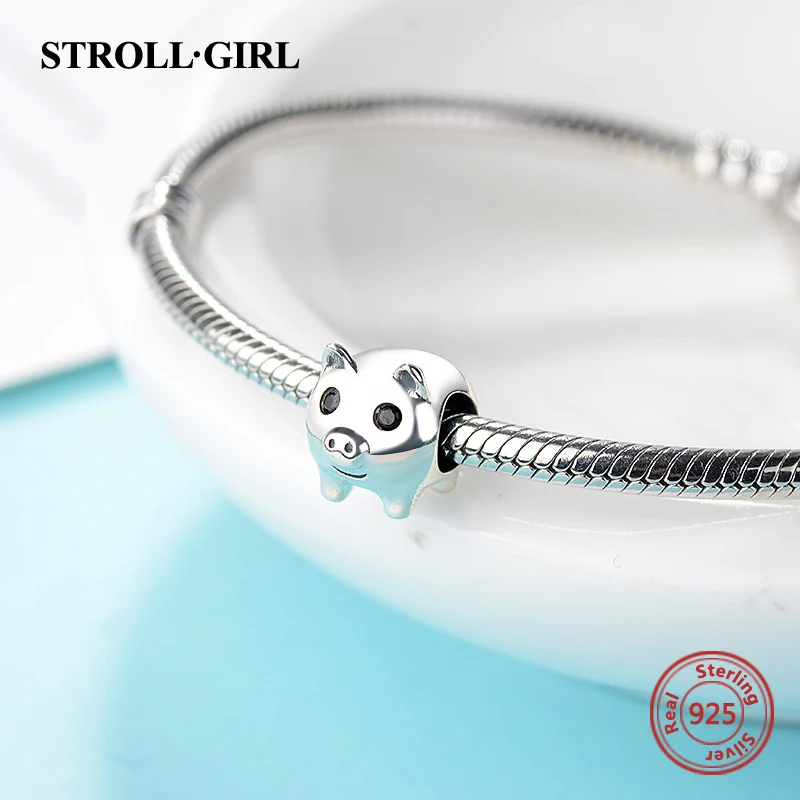 Серьги-подвески с подвеской в виде милой маленькой поросенки из серебра 925 пробы, браслет Pandora, модное ювелирное изделие для женщин, подарки