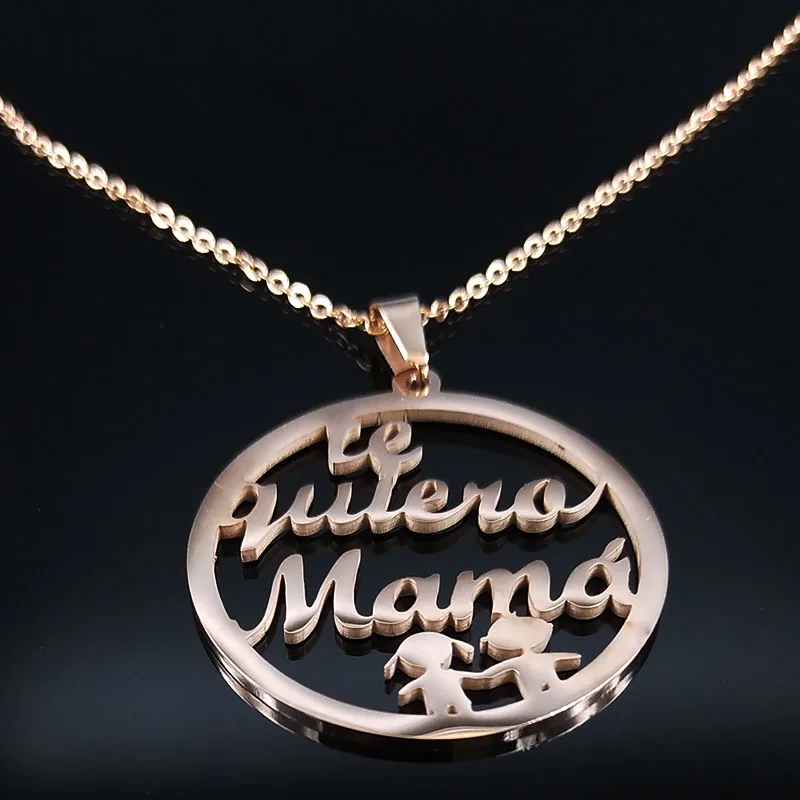 Te quiero I Love mama из нержавеющей стали ожерелья для женщин подарок на день матери