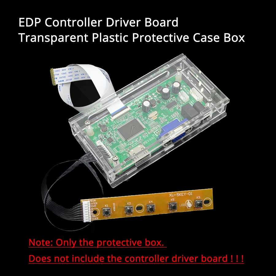 

LED/LCD display controller driver board transparent Acrylic protective case box For our EDP controller driver card motherboard