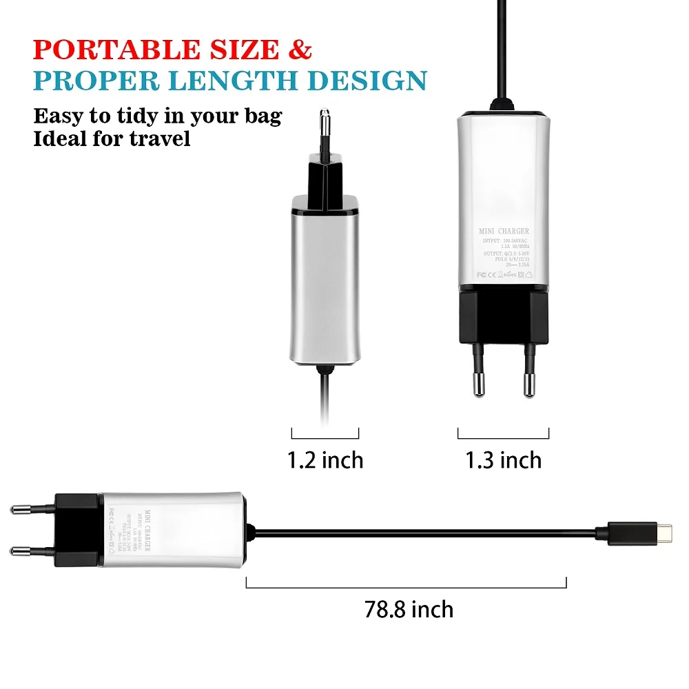 65W USB TYPE C PD Charger  for MacBook Air 2018, iPad Pro 2018, Google Pixel 3/2 /Pixel XL Galaxy S9/ S9+/ Note 9,For Huawei