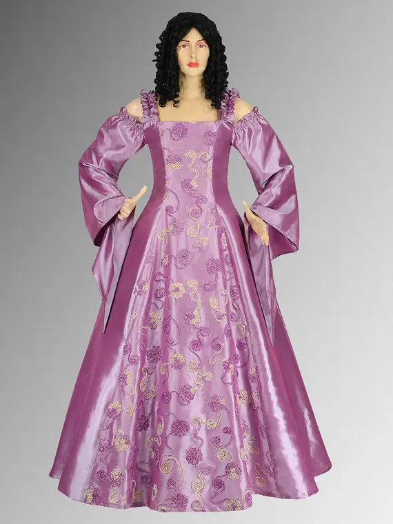 Renaissance or Medieval Style Dress Handmade from Embroidered Dresses