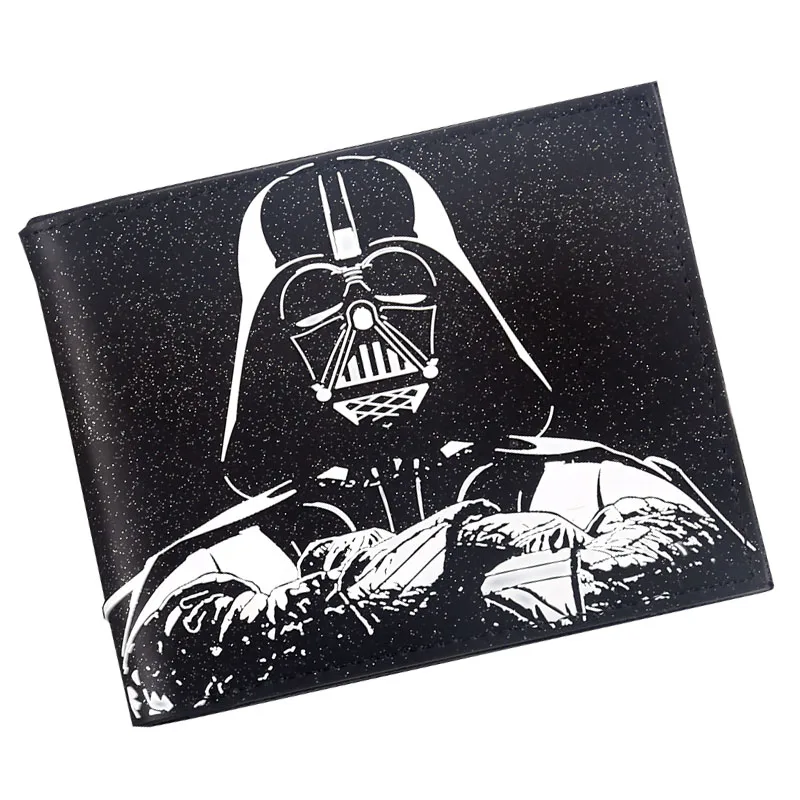 Comics star wars white knight darth vader 3D Short Wallet Bi-Fold Men Purse Young Students Card Holder