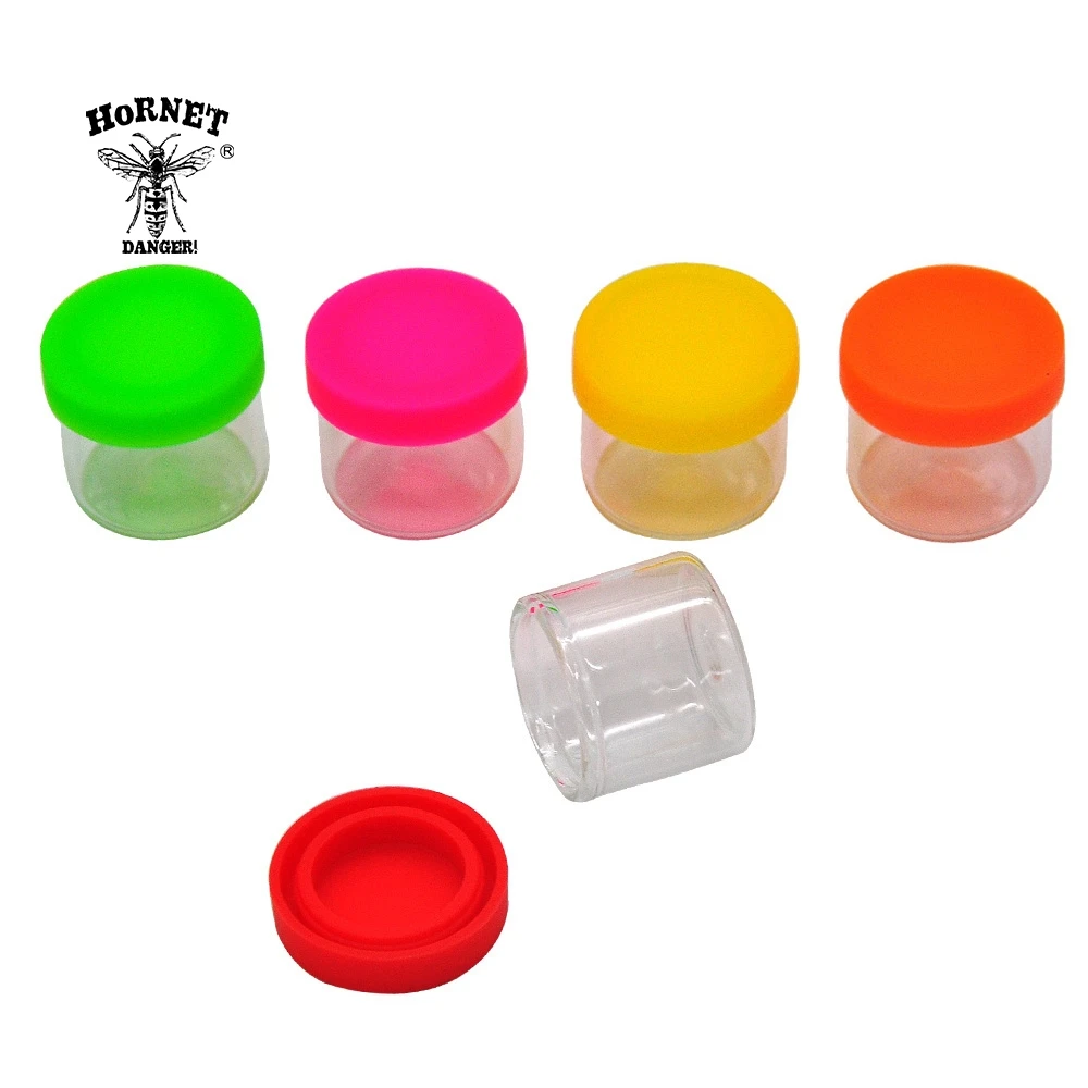 

HORNET Non Stick Glass FDA Silicone Jar Wax Oil Dab 8ML Concentrate Container Storage Jars Oil Cream Dab Silicone Oil Jar Box