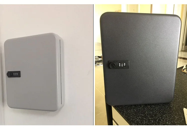 Wall Mounted Key Cabinet Password Lock Security Keybox Storage Box Contains 36 key card For Company Home Office Hanging Car Keys (10)