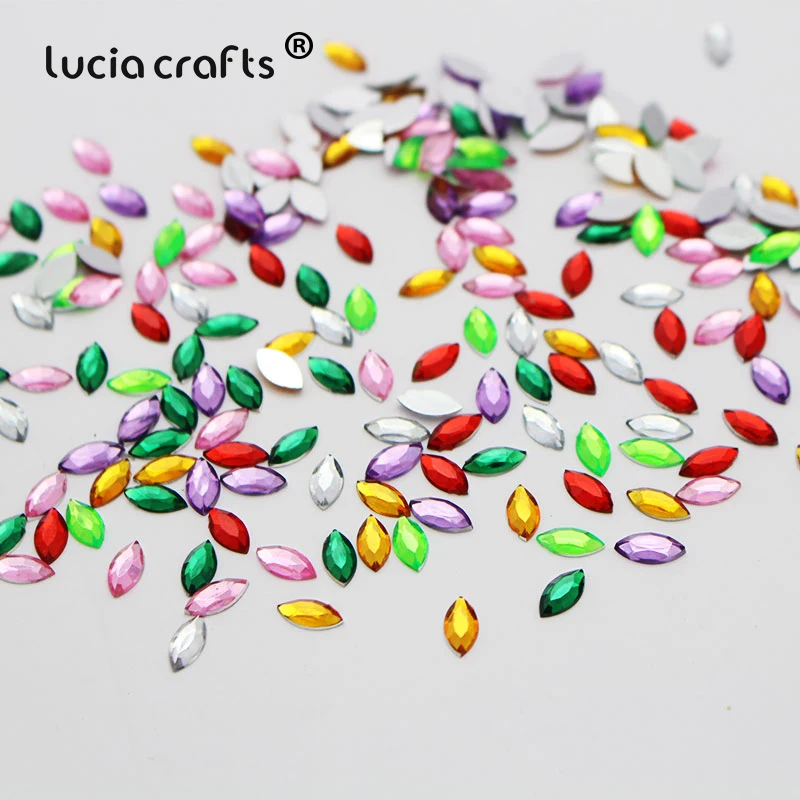 Lucia Crafts Акриловые стразы смешанных цветов 144/288 шт. дизайн конский глаз для