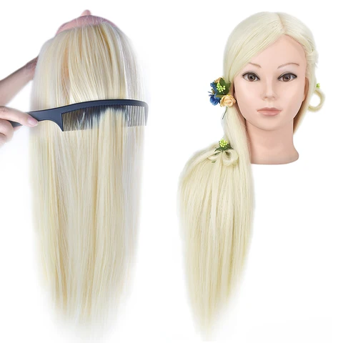 Cabeça de Manequim Feminino com Cabelo Cabeça de Bonecas com 65 Loira de Cabelo Cabeça de Manequim para Exibição Formação cm para Exibição Mostrando