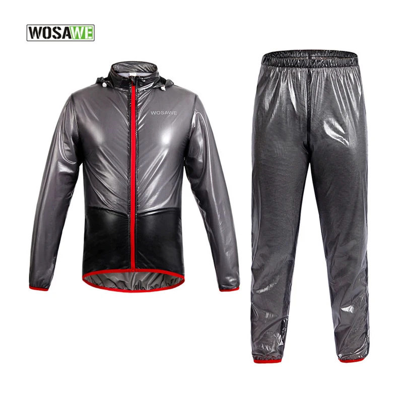 

WOSAWE Cycling Set Raincoat Set Waterproof Multi-Function Rain Jacket & Pants Windproof Bicycle Cycling Clothes Rain Coat