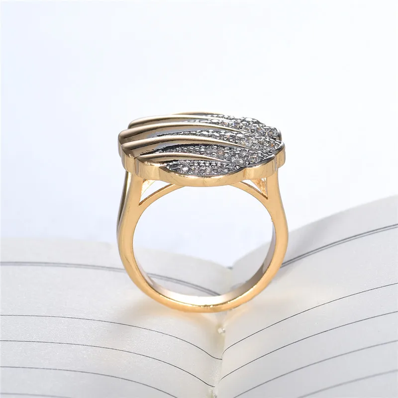 GULICX роскошные кольца золотого и серебряного цвета для женщин с кубическим цирконием женские кольца для вечеринок преувеличенные Ювелирные изделия Подарки На Хэллоуин GLR709