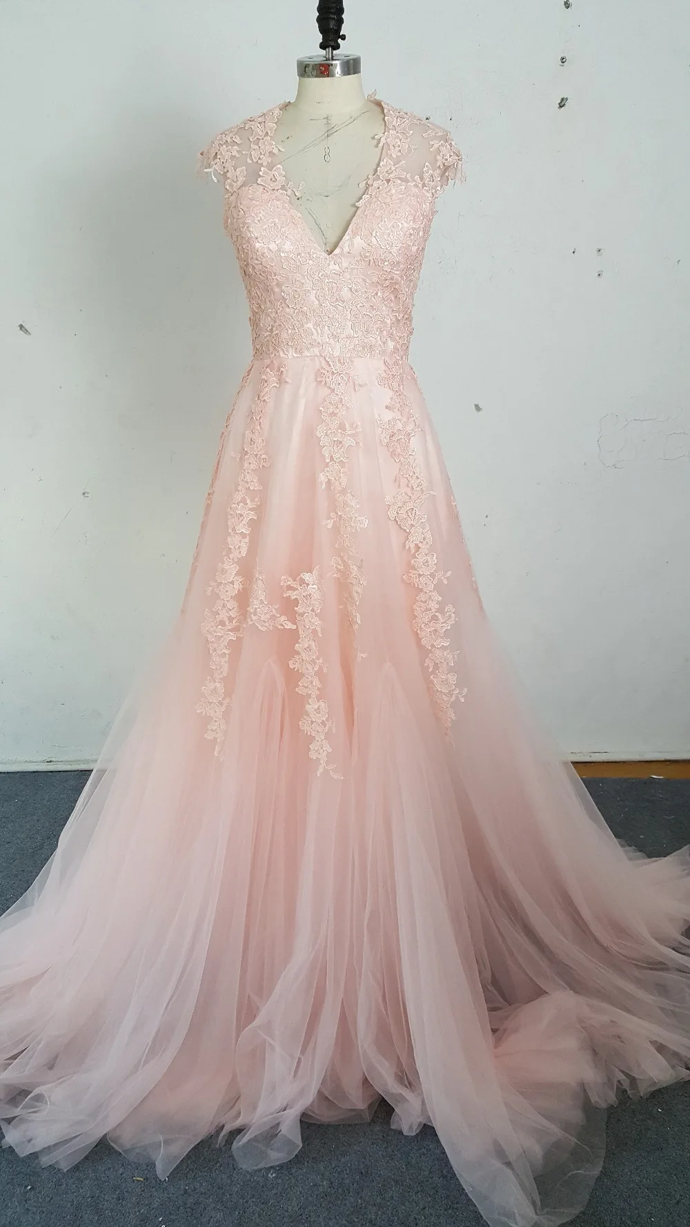 Vestidos De Novia Deep V Cap Sleeves Pink Wedding Dresses Uk Lace Applique Tulle Sheer Cheap Vintage A Line Blush Wedding Gowns Blush Wedding Gowns Wedding Gownsvestidos De Novia Aliexpress