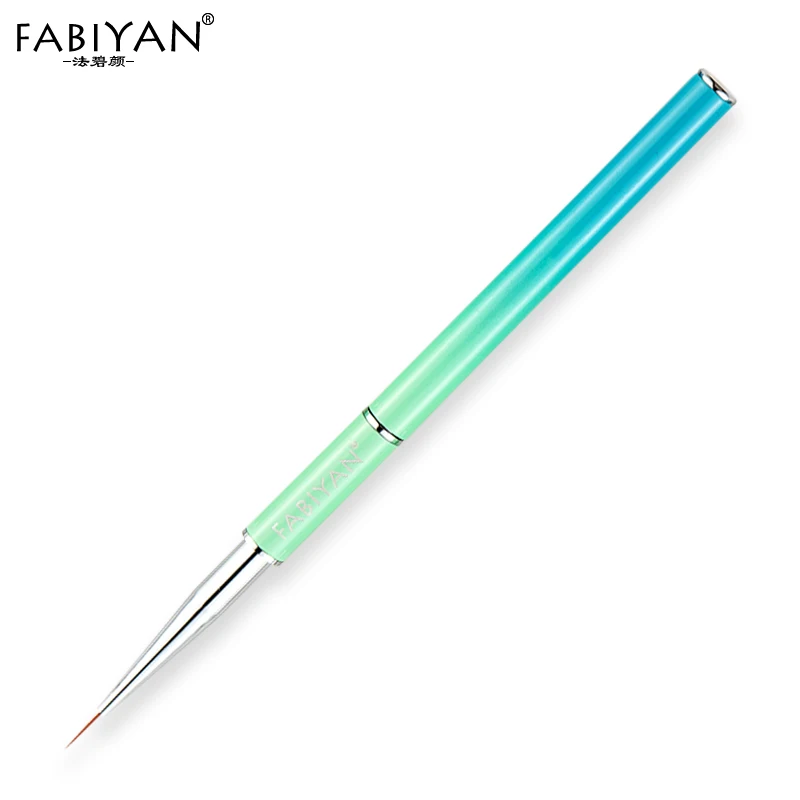 Кисть для дизайна ногтей съемная металлическая плоская ручка для резьбы градиентная синяя ручка пудра строитель для рисования