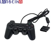 LANBEIKA Черный проводной контроллер 1,8 м двойной шок пульт дистанционного управления Джойстик Геймпад для playstation 2 PS2 K5