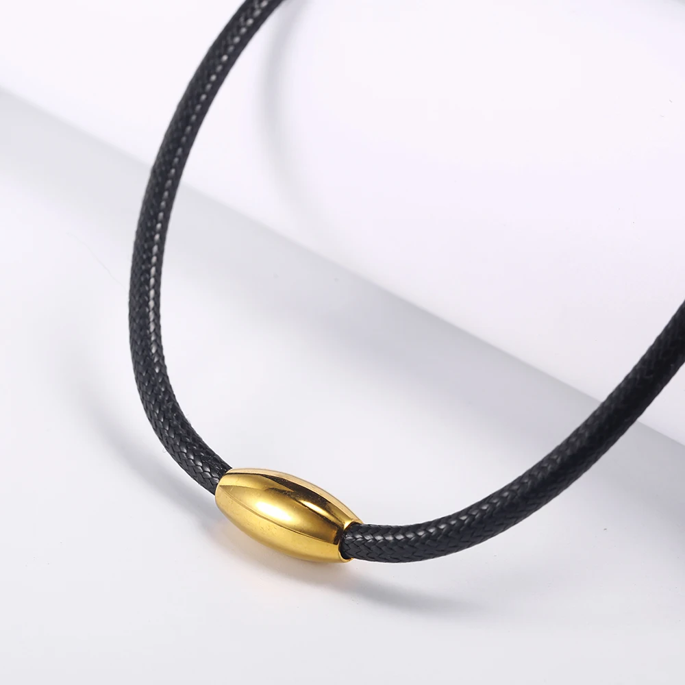 

OUFEI Leather Rope Necklace Stainless Steel Jewelry Woman Vogue 2019 Charm Personalized Necklace Jewelry Accessories Bohemian