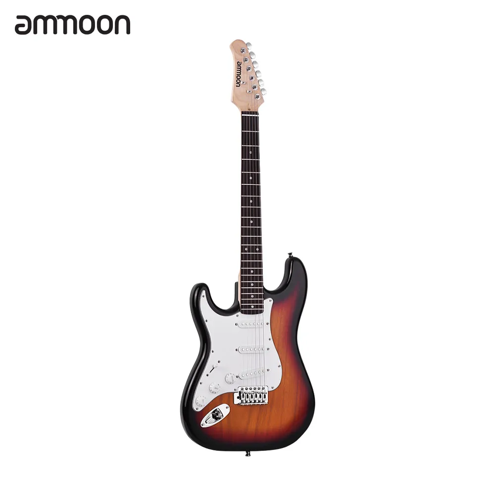 Ammoon электрогитара из цельного дерева Paulownia Body Maple Neck 21 Frets 6 String с динамиком Pitch Pipe guitar Bag ремень левая рука