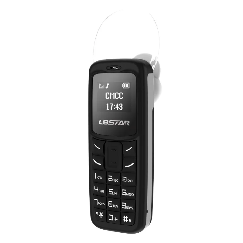 L8STAR BM30 мини телефон беспроводной Bluetooth наушники SIM+ TF карта разблокированный мобильный телефон GSM 2G/3g/4G Dialer гарнитура Мобильный с Mp3 - Цвет: Черный