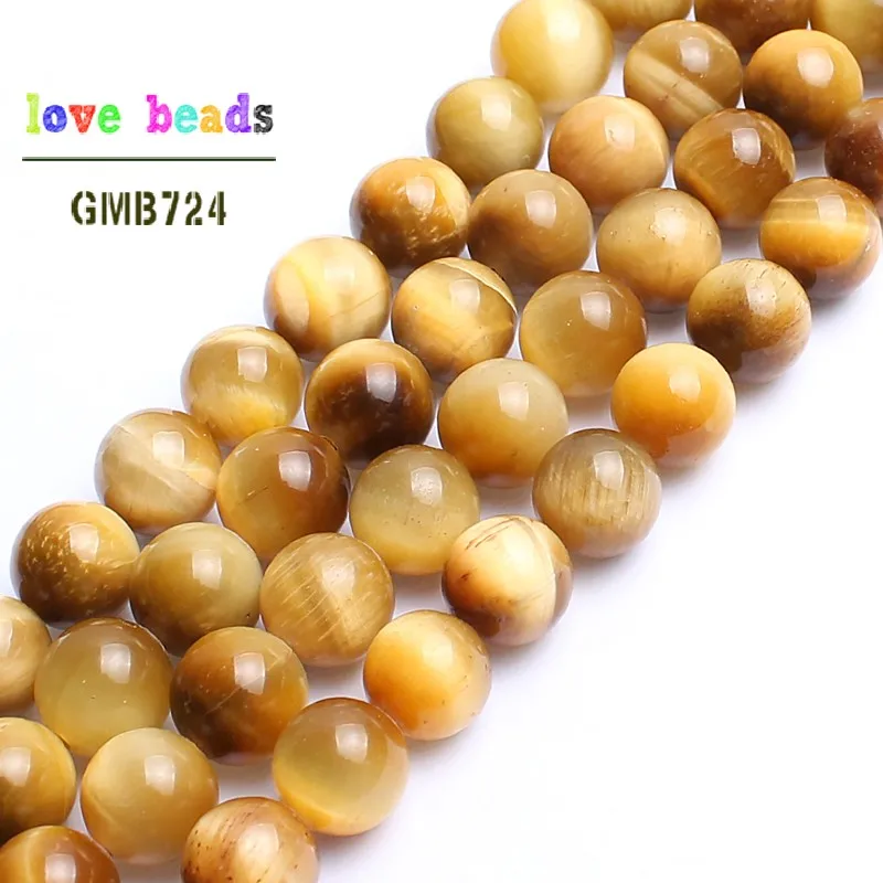 

A++Natural Stone Beads Yellow Tiger Eye Round Loose Beads For Jewelry Making 15inch Pick Size 6.8.10.12mm -F00126