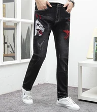 Brand 2019 New Men Jeans Fashion Casual black 3d embroidery Stretch Slim Jeans Classic Trousers Denim Pants Male Plus size 29-38 Brand 2019 New Men Jeans Fashion Casual black 3d embroidery Stretch Slim Jeans Classic Trousers Denim Pants Male Plus size 29-38