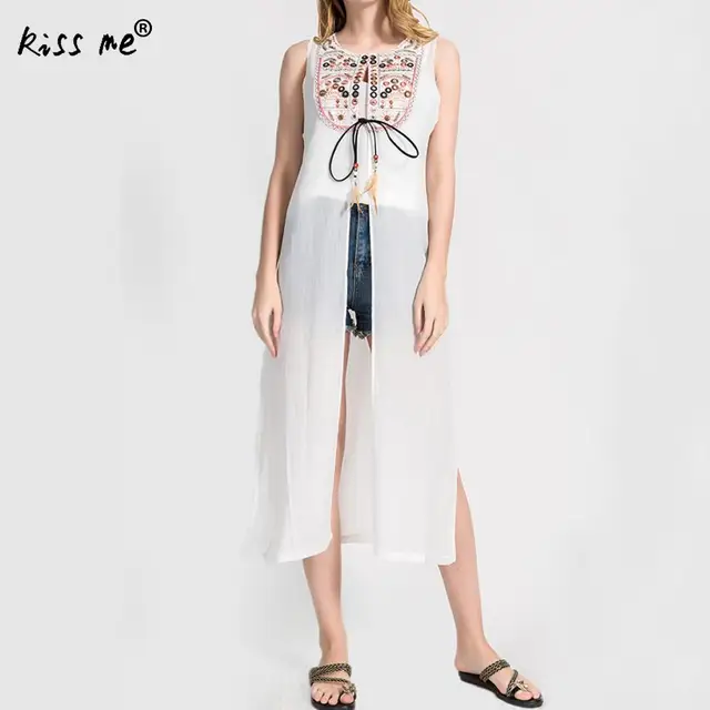 Best Price White Long Chiffon Female Cardigan Lace Up Black Beach Cover Up Women's Tunic Beachwear Cover-Ups Summer Vest for Women Best Price White Long Chiffon Female Cardigan Lace Up Black Beach Cover Up Women's Tunic Beachwear Cover-Ups Summer Vest for Women