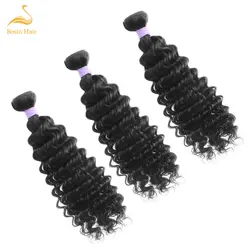 Bosin индийские волосы глубокие пучки волнистых волос 100% человеческие волосы плетение пучки волосы Remy натуральный цвет 8-28 дюймов накладные