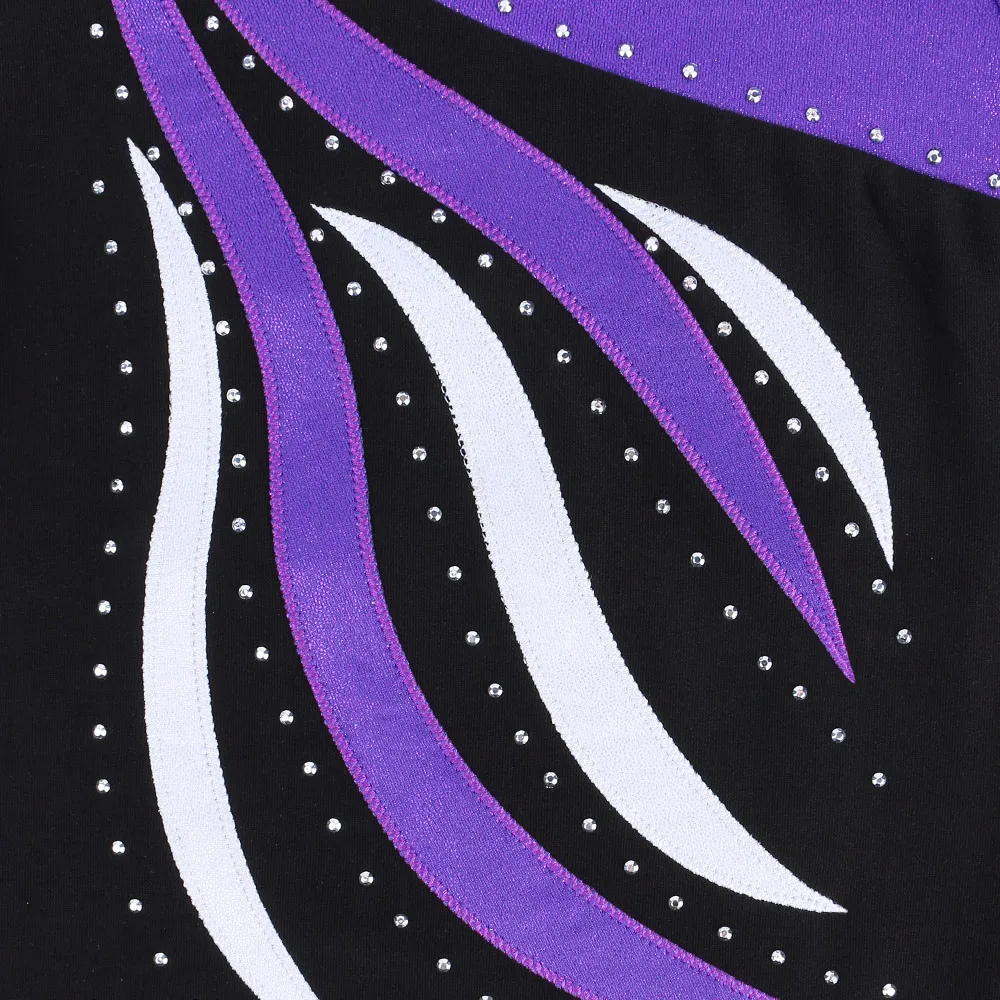 BAOHULU/черный и фиолетовый в полоску для девочек, для балета Платье Спортивное танец платье-трико для гимнастики балета дети Елец носить