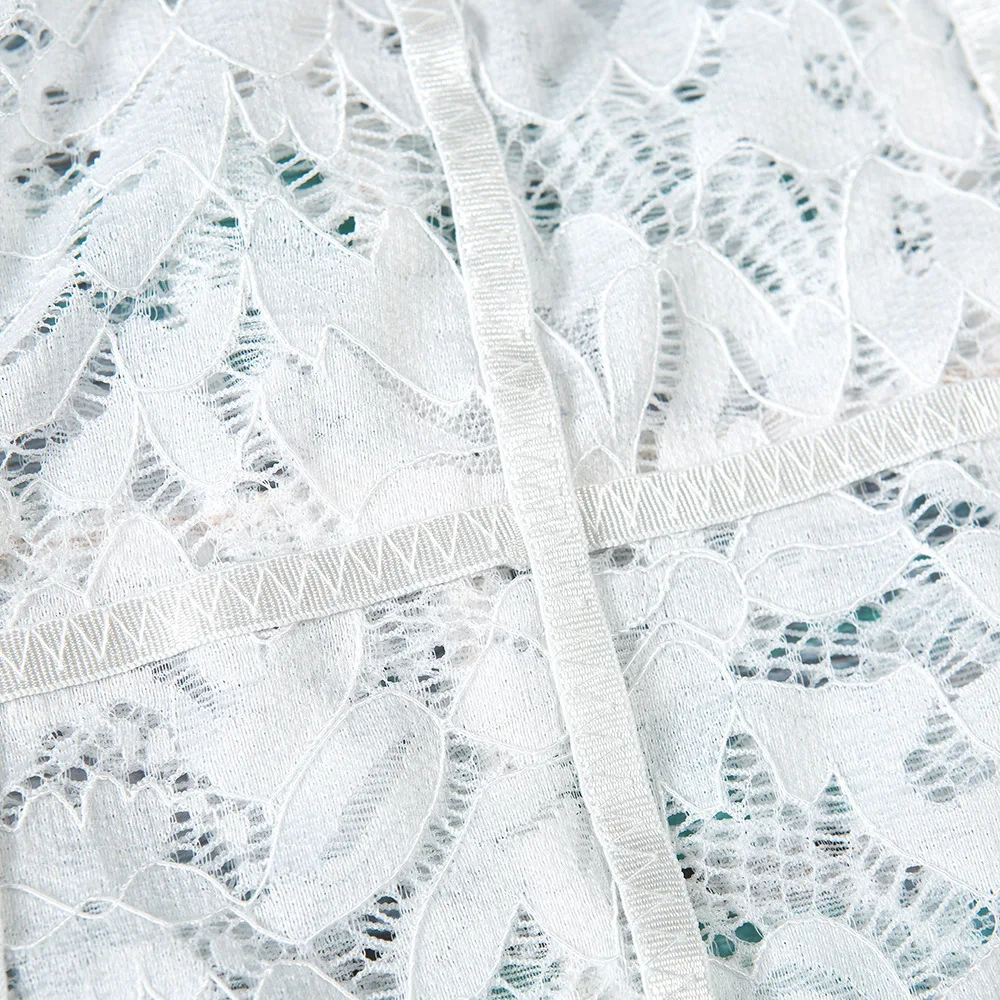 Сексуальный кружевной комбинезон с вышивкой, облегающий женский комбинезон с завязками и цветочным рисунком
