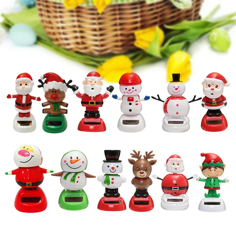 

Cartoon Solar Power Snowman Santa Claus Shaking Head Figure Car Dashboard Ornaments Desk Doll Toy Auto Christmas Gift Decoration