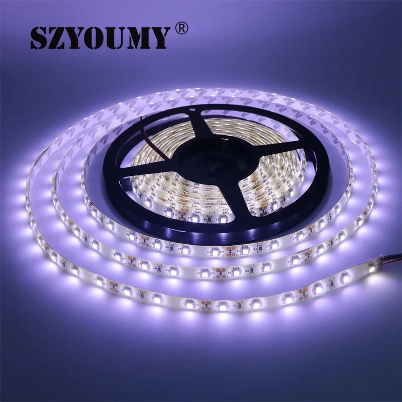 Szyoumy светодиодные полосы 2835 DC12V 60led/м Гибкие светодиодные полосы SMD 2835 белый теплый белый ULTER бухта Крытый светодиодные освещение