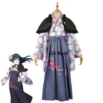 

Love Live Sunshine Aqours Tsushima Yoshiko Taisho Kimono Yukata Dress Outfit Anime Cosplay Costumes