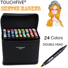 TOUCHFIVE 24 цвета художественные маркеры набор двойная голова художника эскиз масляной на спиртовой основе маркеры для анимации Манга