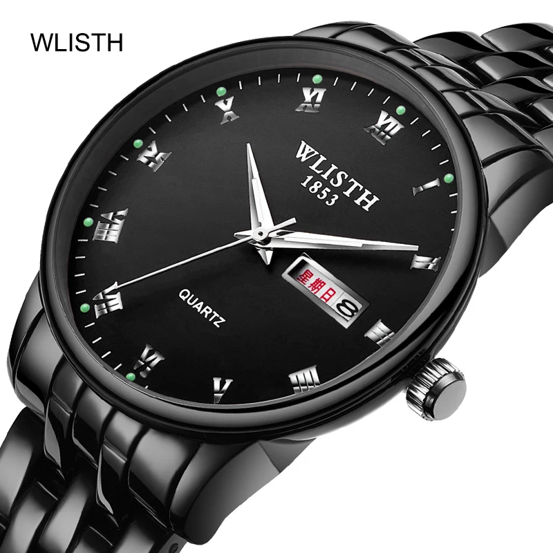 TOP  WLISTH Luxury Brand Lover Watch Women Waterproof Couples Watches Female Wristwatches Quartz Men Sta