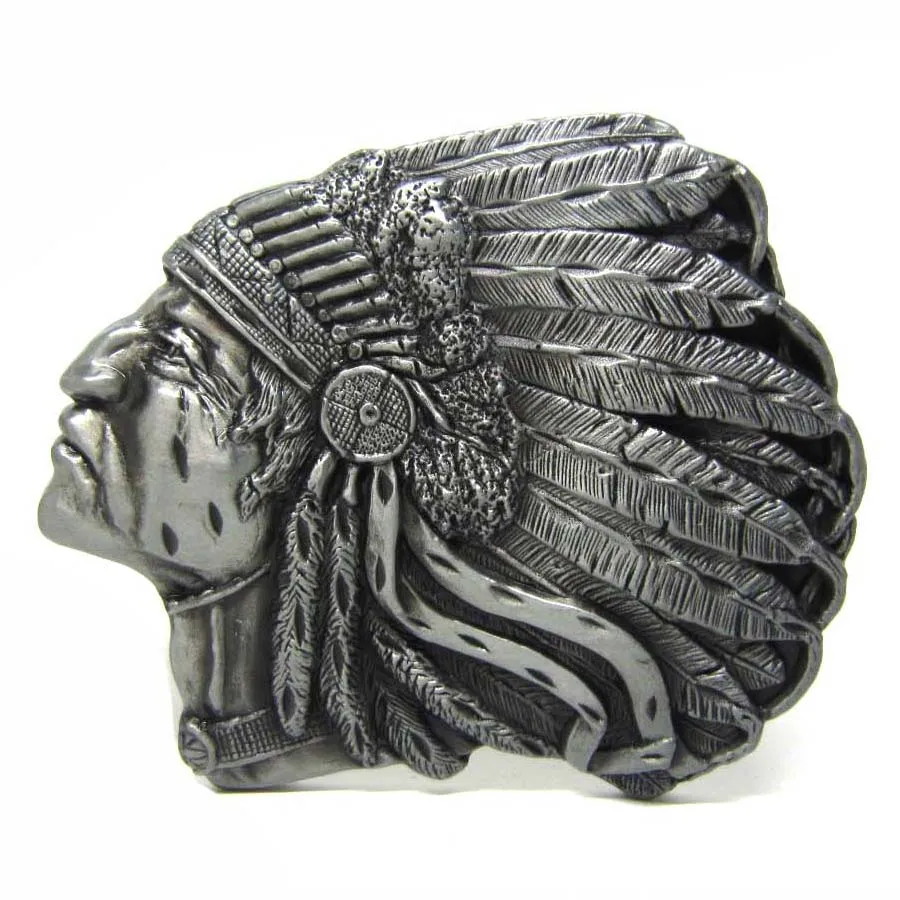 T DISOM Newest Design Indian Head Belt Buckle For Mens Women Buckles Suitable For 4cm Width Belt ...