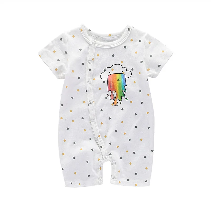 

Fashion summer rainbow style short sleeve infant bodysuit MD170X035