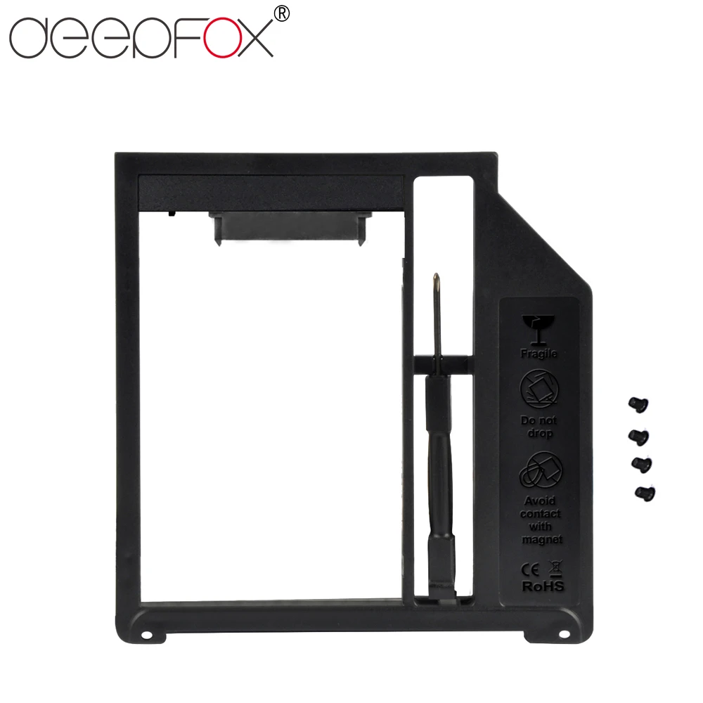 DeepFox 2nd HDD Caddy 9,5 мм SATA 3,0 2," SSD Optibay CD DVD для HDD чехол Корпус CD-ROM ODD для Apple Macbook Pro Air 13" 15"