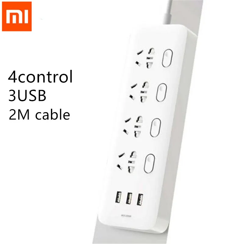 Удлинитель питания Xiaomi 4 гнезда с индивидуальным управлением 5 В/2 1 А быстрая