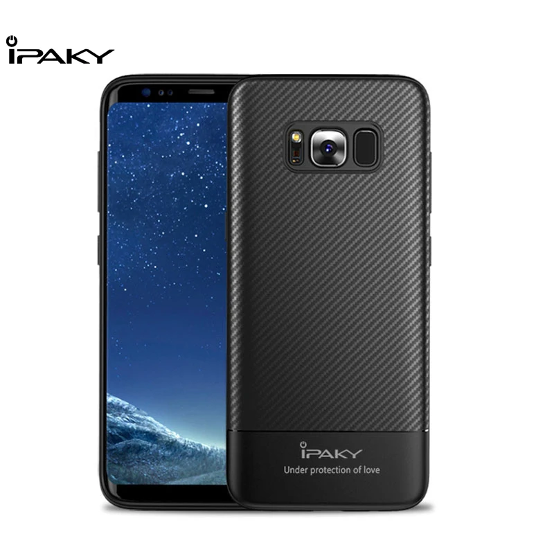 

IPAKY Phone Case For Samsung Galaxy S8 Soft TPU Anti-knock Phone Cover Anti-Fingerprint Portective Shell for Galaxy S8 Case