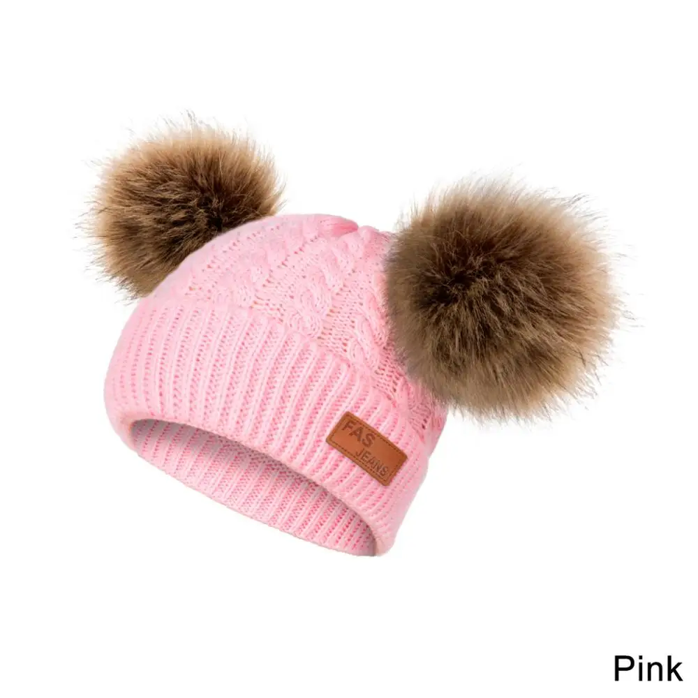 Evrfelan/Милая зимняя детская вязаная шапка; модные вязаные шапки; шапка для мальчиков и девочек с помпонами; Skullies Beanies; шапки; шапка - Цвет: C4
