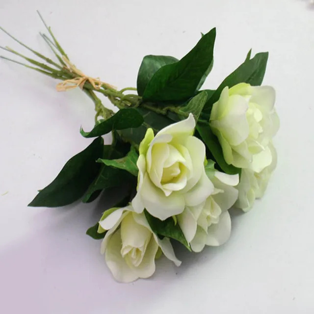 Buy 6 Pcs/ Bunch Artificial Flowers Silk Wedding