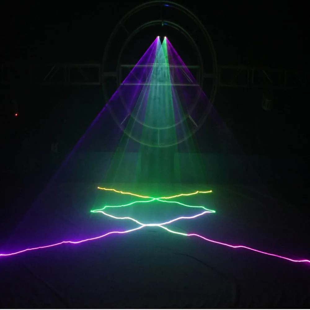 Sharelife 2 объектива RGB полноцветный DMX луч сетевой лазерный светильник для дома Gig