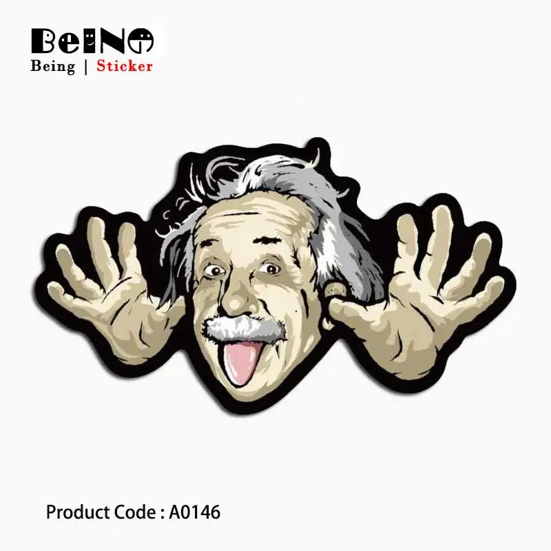 

Einstein Old Urchin Sticker Funny Waterproof Suitcase Laptop Guitar Luggage Skateboard Bicycle Toys for Children Person Stickers