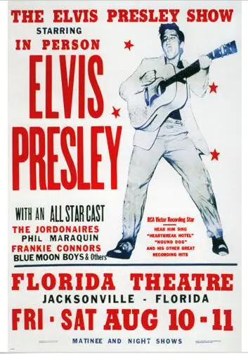Элвиса Пресли шоу плакат джексонвилль Шелковый плакат декоративной живописи 24x36 дюймов