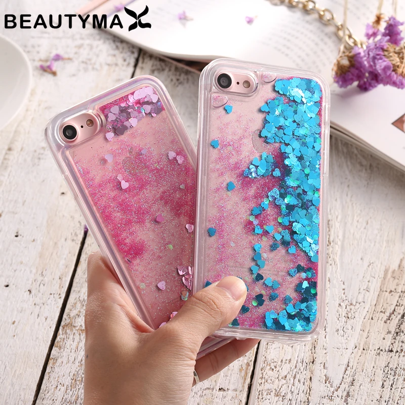 Чехол для Iphone 6 с жидким зыбучим песком чехол iphone 6s Plus 7 plus 5 5S мягкий прозрачный из
