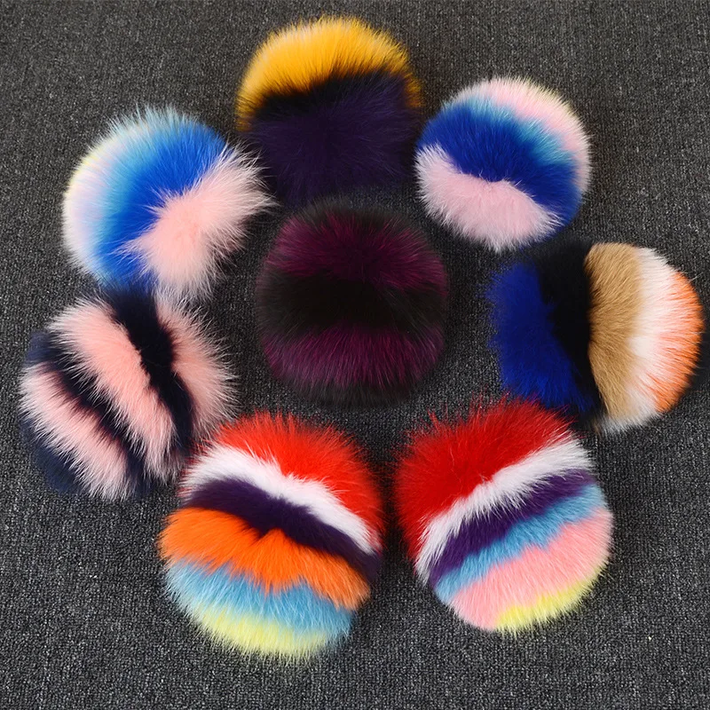 

Luxury Fluffy 15cm Colour Fox Fur Pom Pom Keychain Fur Pompons Key Ring Women Hangbag Bag Charms Pendant Key Holder Porte Clef