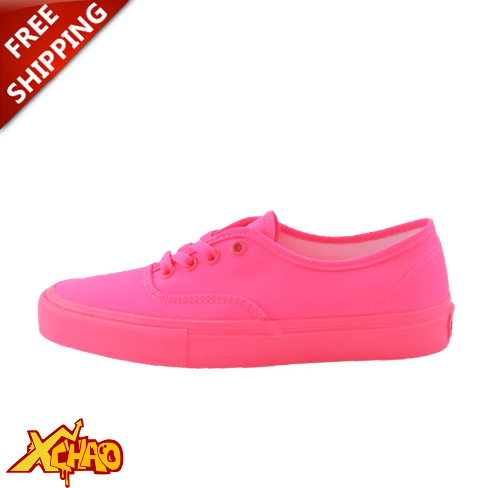 

Xchao Coupl Canvas Shoes Fluorescence light up Lace-up Vulcanized Summer Pink Flat Shoes Fashion Brand Fluorescence Casual Shoes