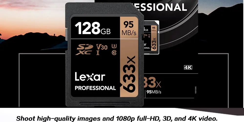 Карта памяти Lexar SD 128G 64G 256G 32G 512G класс 10 U3 SDHC SDXC 95 м/с карта флэш-памяти для камеры 1080p 3D 4K