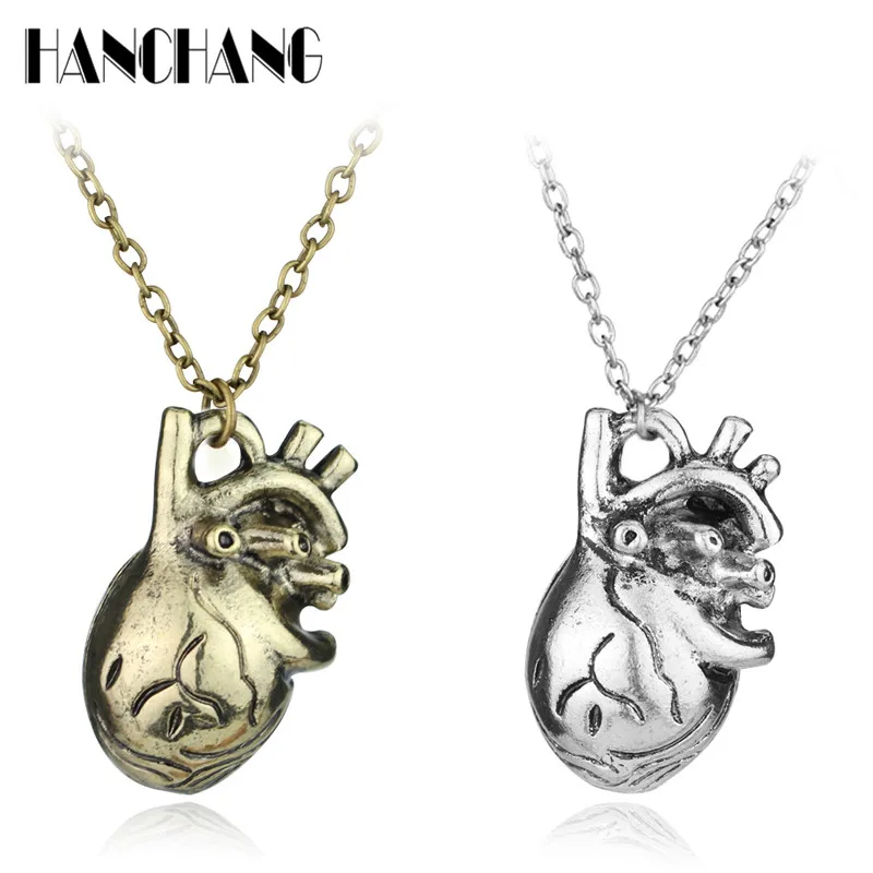 

Vintage Funny accessories ColarTiny Anatomical Heart Necklace Jewelry Women Men Gift for Doctor nurse Medical Physicians Student