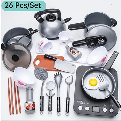 Simulation Microwave Oven Home Appliances Toys Pretend Play Kitchen Set Cooking Play Food Set Toy Developmental Gift Toy D89 - Цвет: 26 Pcs