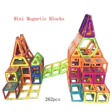 262 шт. Мини Магнитный конструктор Набор для строительства модель и строительство треугольник шестиугольник Магнитный конструктор Сделай Сам блоки для детей