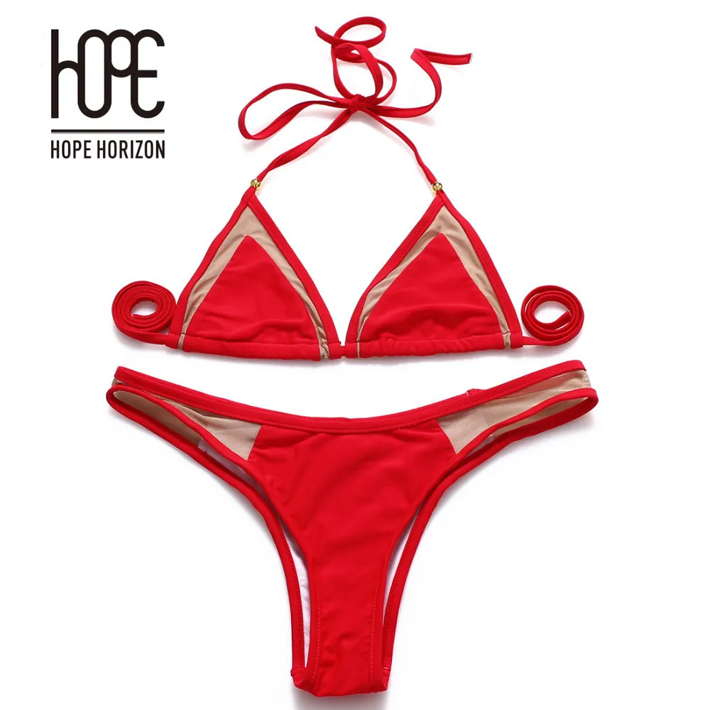 red triangl bikini