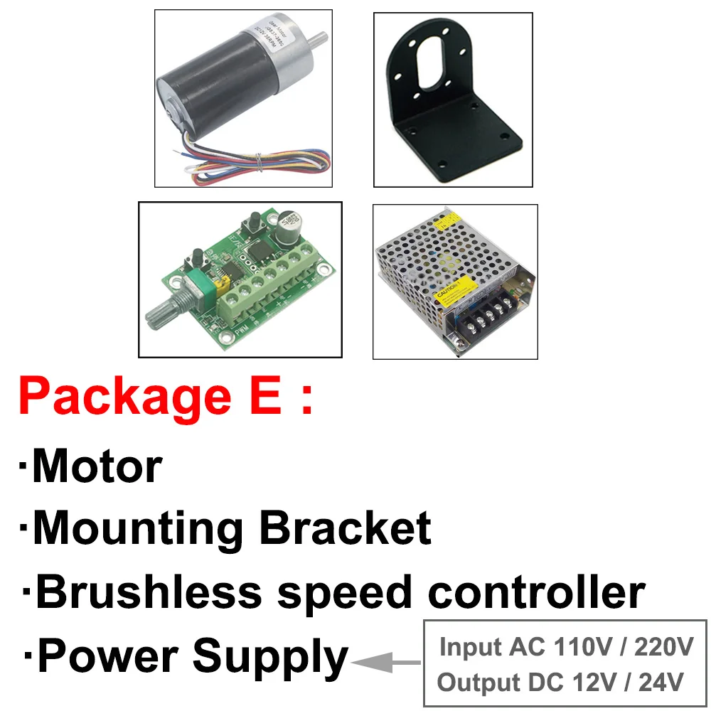 Длительный срок службы Бесщеточный 12V 24V DC мотор-редуктор с высоким крутящим моментом 35 кг 5-1270 об/мин с металлическими шестернями низкая Шум обратный сигнал отзывы