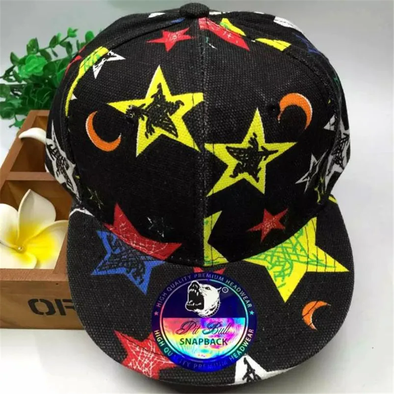 Baseball Cap Kids Baby Children 2018 New Summer Black Hat Star Pattern Hip-Hop Adjustable Casual Hat Fall Girl #M26